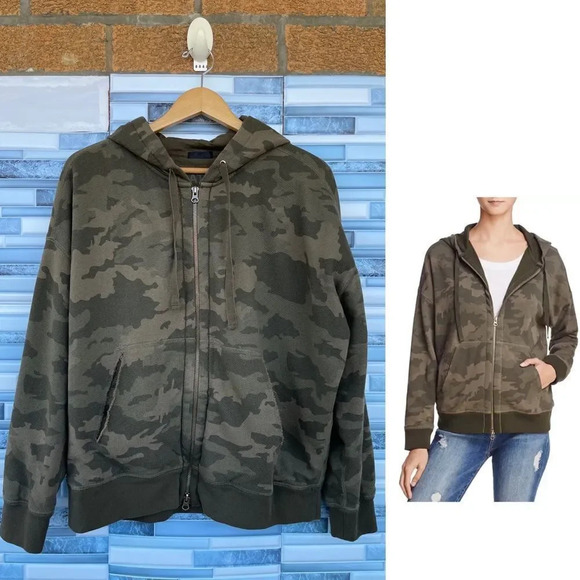 ATM Anthony Thomas Melillo Tops - ATM Anthony Thomas Melillo Camo Zip-Up Hoodie Large